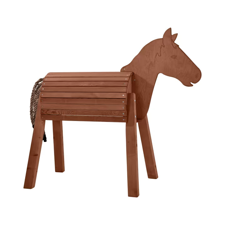 Holzpferd in dunkelbraun, 95cm