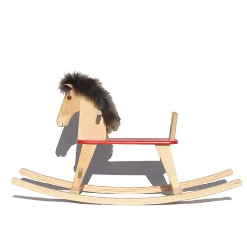 Schaukelpferd Holz mit Sitzring aus  Holz